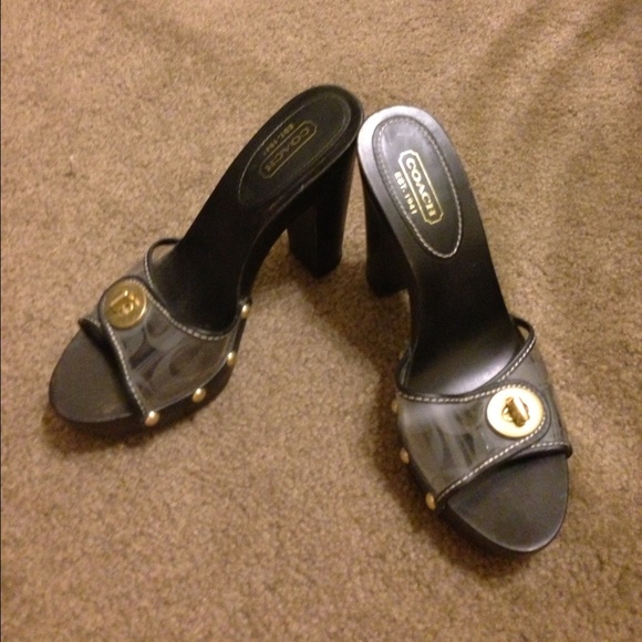 ⬇️🍉💯Authentic Black Coach Signature Heels - Picture 3 of 3